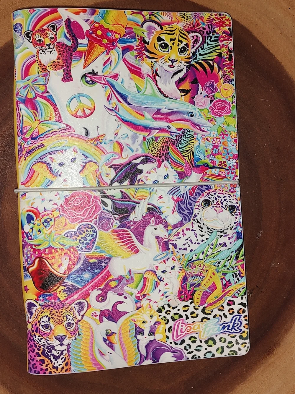 New! A6 Size Lisa Frank Rainbow Notebook With Matching Paper